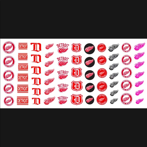💌BO/GO$6 Detroit Red Wings Transfer Nail Decals NFL - Picture 2 of 4